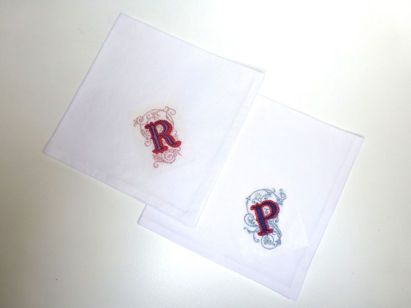 Embroidered monogrammed napkins