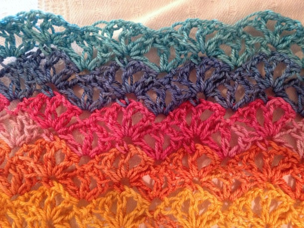Rainbow shawl WIP stitch pattern